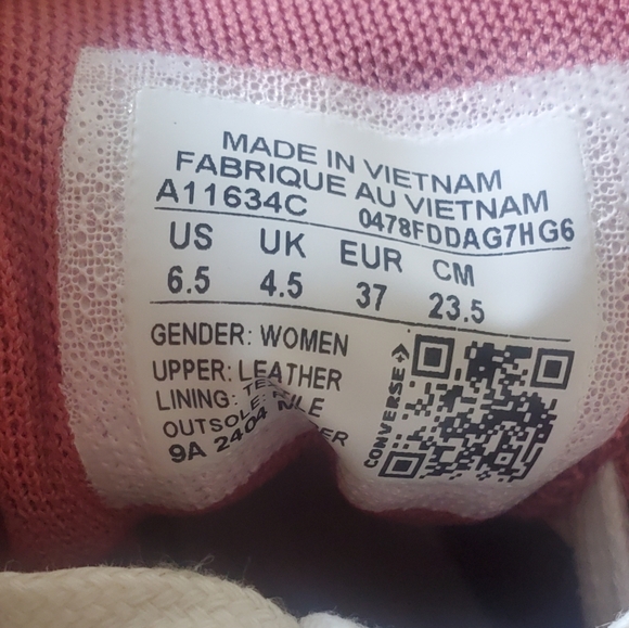 Converse Pink and White Women's Sneakers - Picture 7 of 7